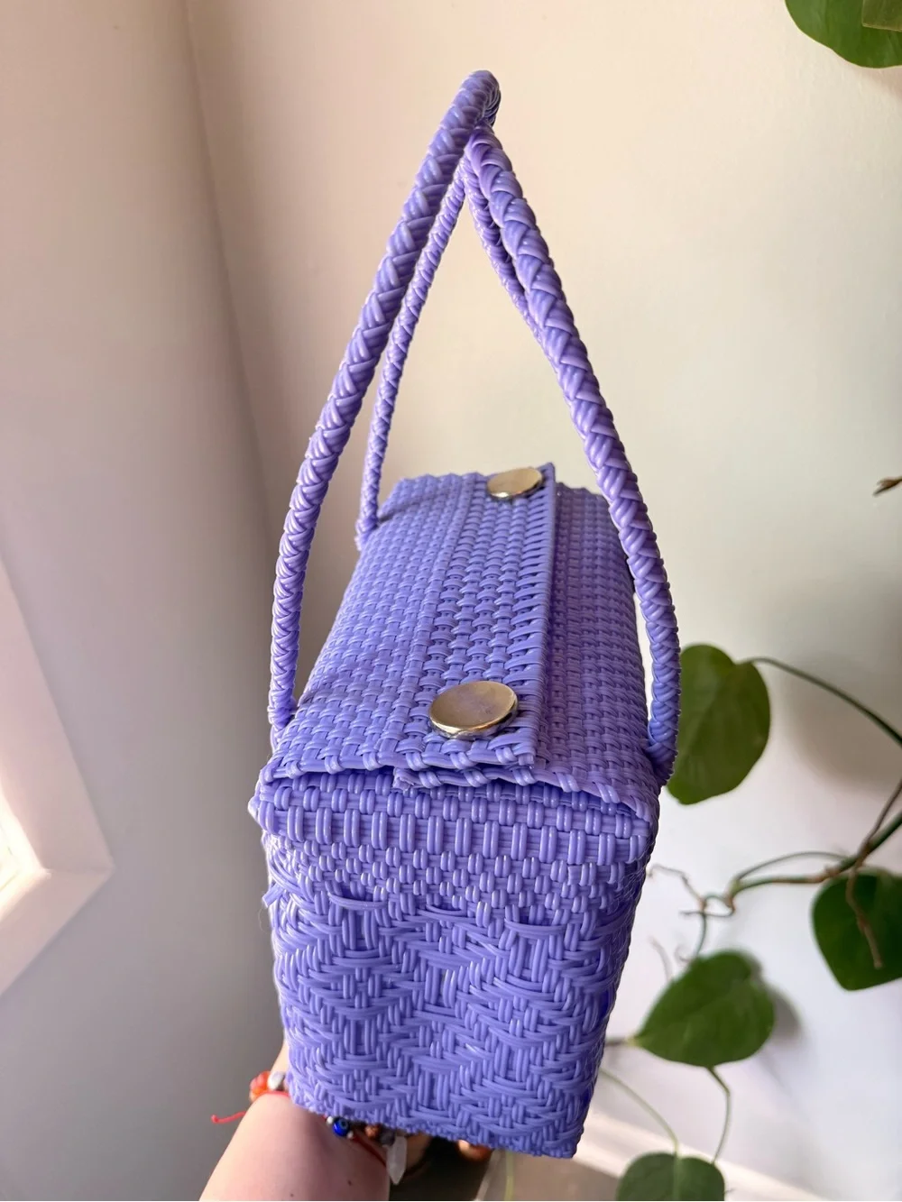 Hand Crafted Lavender Woven Tote